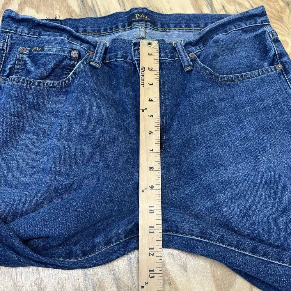 Polo Ralph Lauren Varick Slim Straight Jeans Mens 36x34 (36X33) Blue Preppy